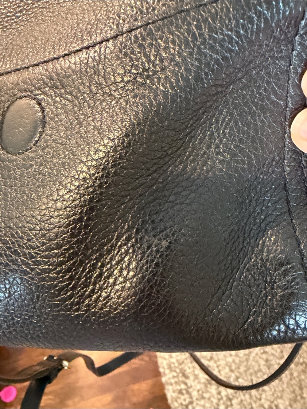 kate spade Black Pebbled Leather Fold-Over Crossbody with Front Zip and Pocket - Picture 10 of 16